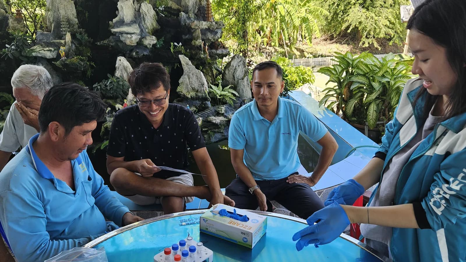 Photo: RAPID testing at shrimp pond